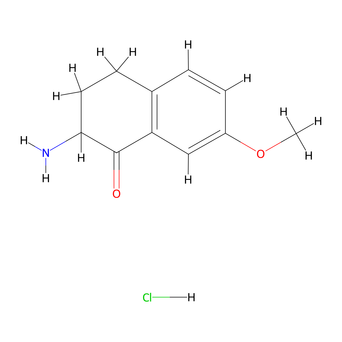 2-Amino-7-methoxy-3,4-dihydronaphthalen-1(2H)-one hydrochloride molecular structure, CAS 2472-16-4
