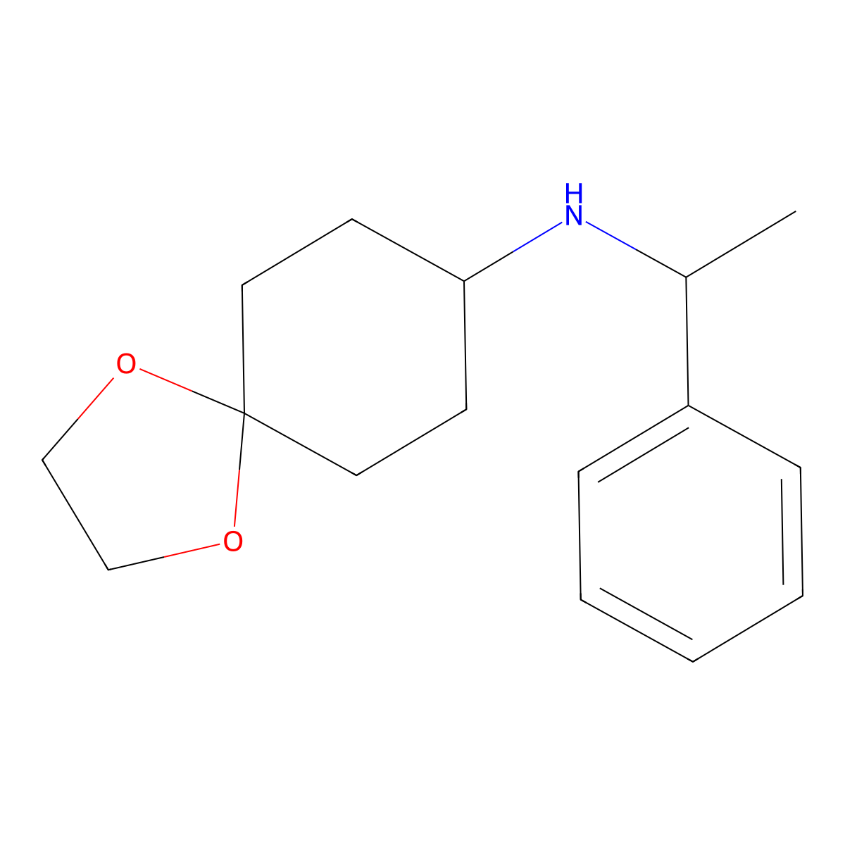 ((1S)-1-Phenylethyl)(1,4-dioxaspiro[4.5]dec-8-yl)amine molecular structure, CAS 247208-98-6
