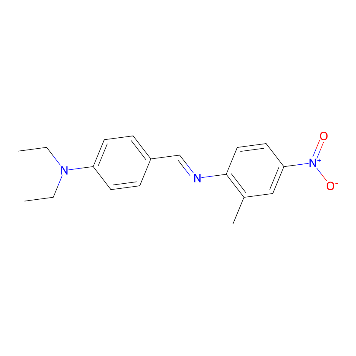 Benzenamine, N-[[4-(diethylamino)phenyl]methylene]-2-methyl-4-nitro- molecular structure, CAS 247218-11-7