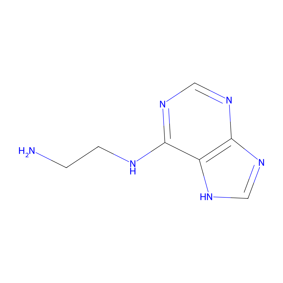 N1-(9H-purin-6-yl)ethane-1,2-diamine molecular structure, CAS 24722-51-8