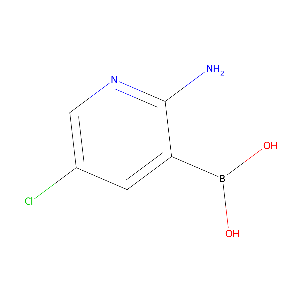 (2-Amino-5-chloropyridin-3-yl)boronic acid molecular structure, CAS 2472231-06-2