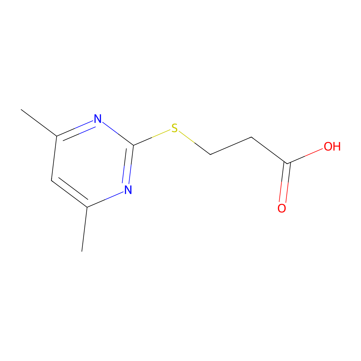 2-(2-Carboxyethyl)thio-4,6-dimethylpyrimidine molecular structure, CAS 247225-29-2