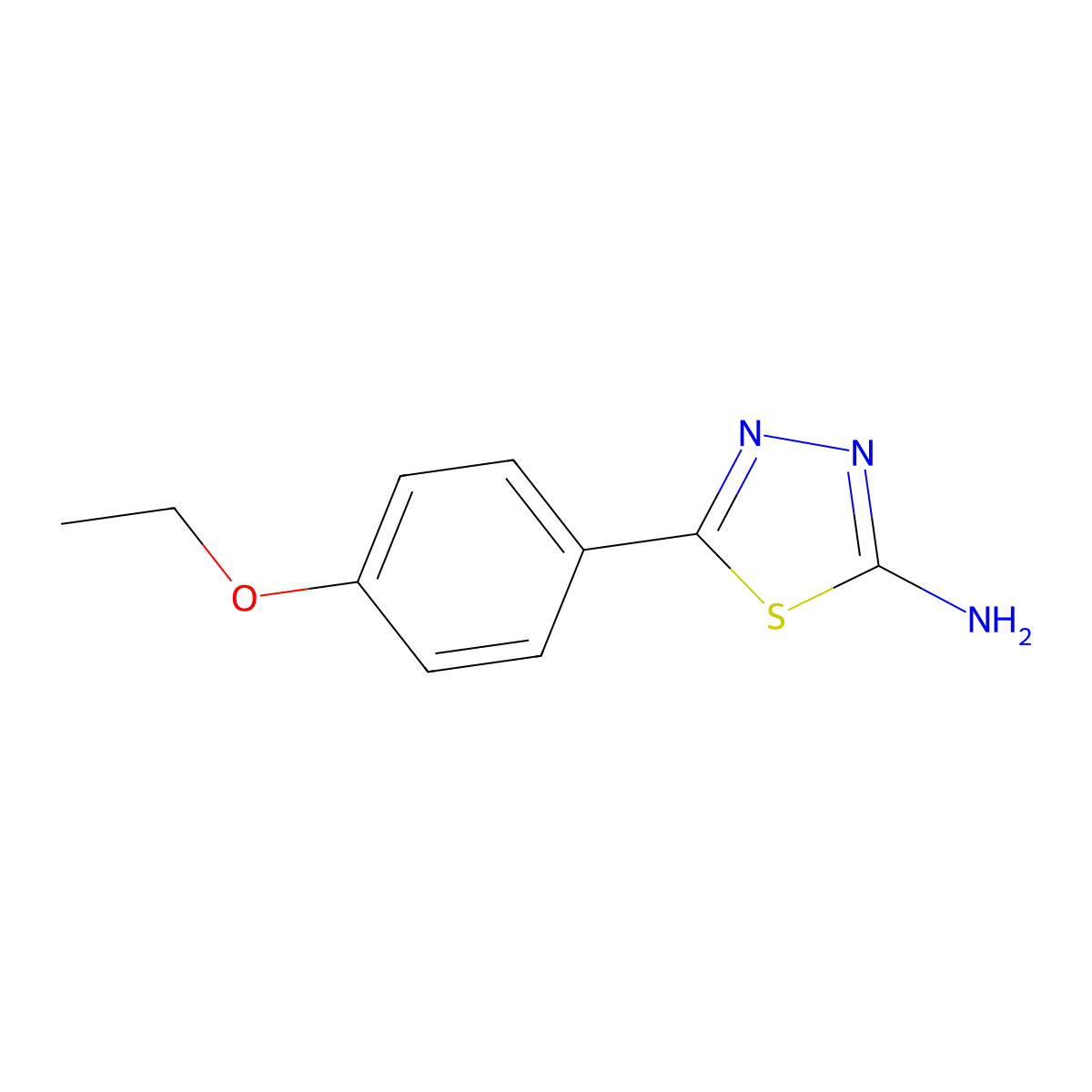 5-(4-Ethoxyphenyl)-1,3,4-thiadiazol-2-amine molecular structure, CAS 247225-35-0