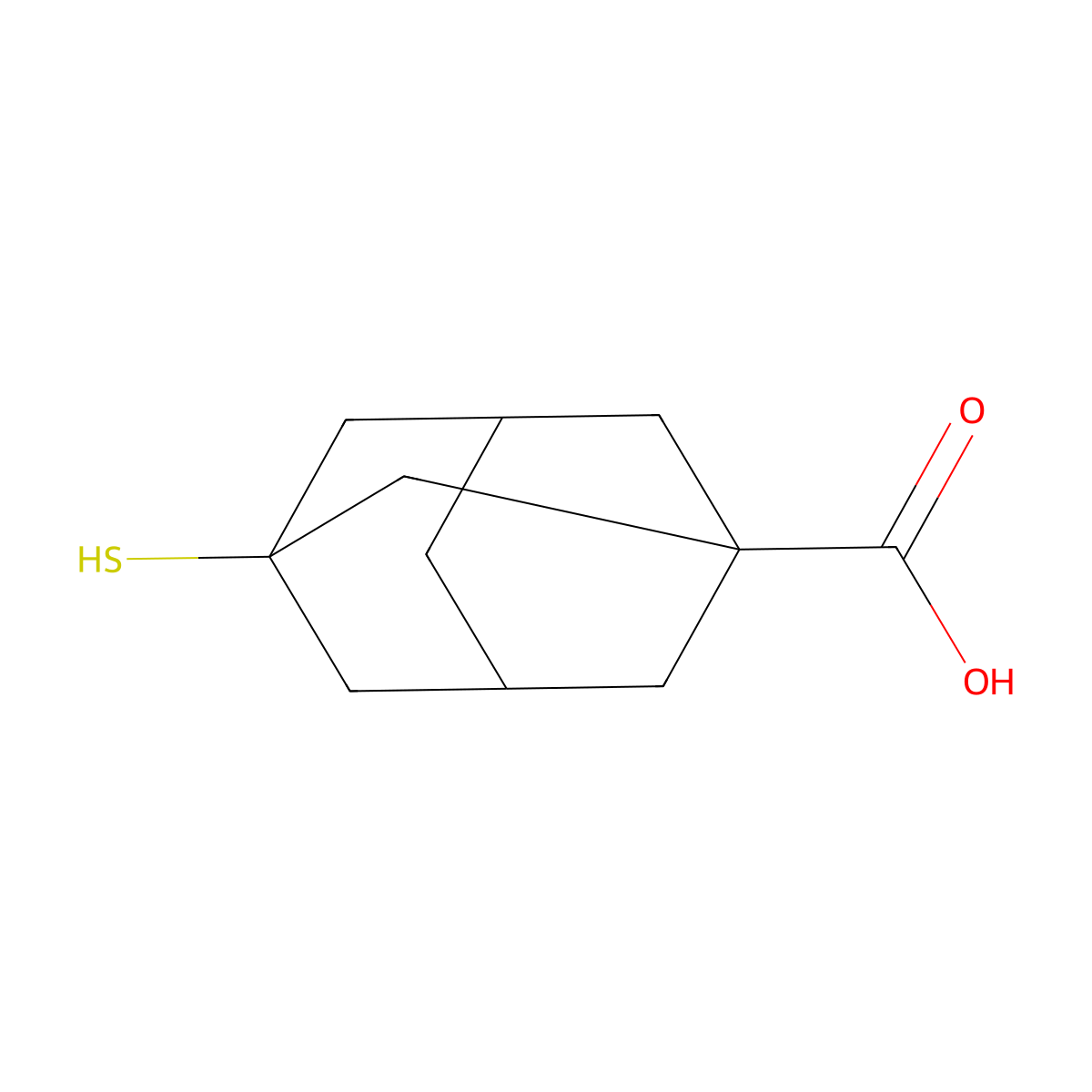 3-Sulfanyladamantane-1-carboxylic acid molecular structure, CAS 247225-76-9