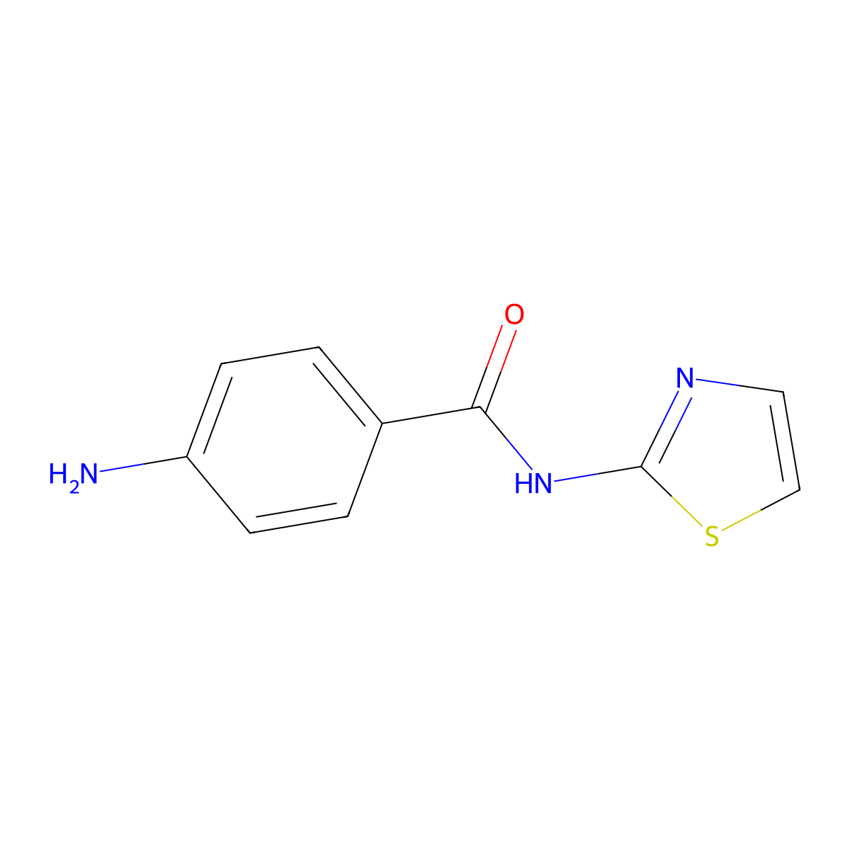 4-amino-N-(1,3-thiazol-2-yl)benzamide molecular structure, CAS 247225-81-6
