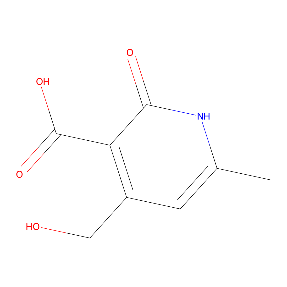 4-Hydroxymethyl-6-methyl-2-oxo-1,2-dihydro-pyridine-3-carboxylic acid molecular structure, CAS 247225-82-7