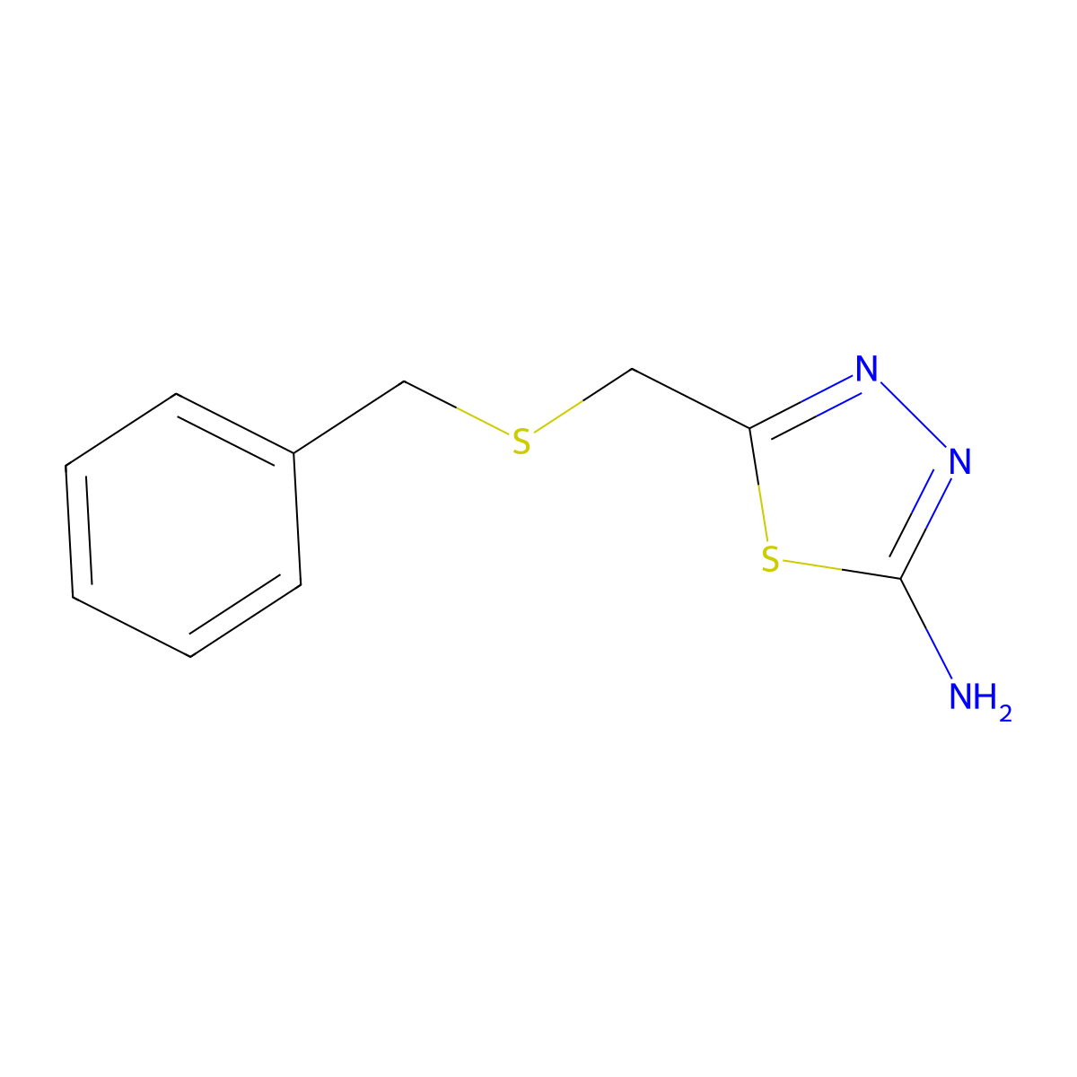 5-Benzylsulfanylmethyl-[1,3,4]thiadiazol-2-ylamine molecular structure, CAS 247225-83-8
