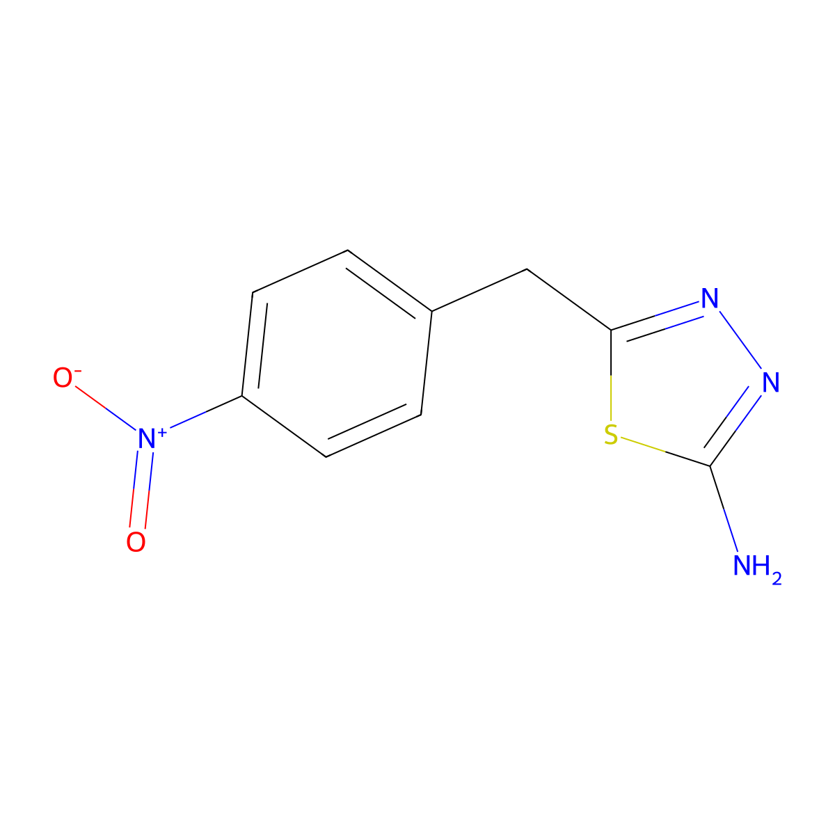 5-(4-Nitrobenzyl)-1,3,4-thiadiazol-2-amine molecular structure, CAS 247225-84-9