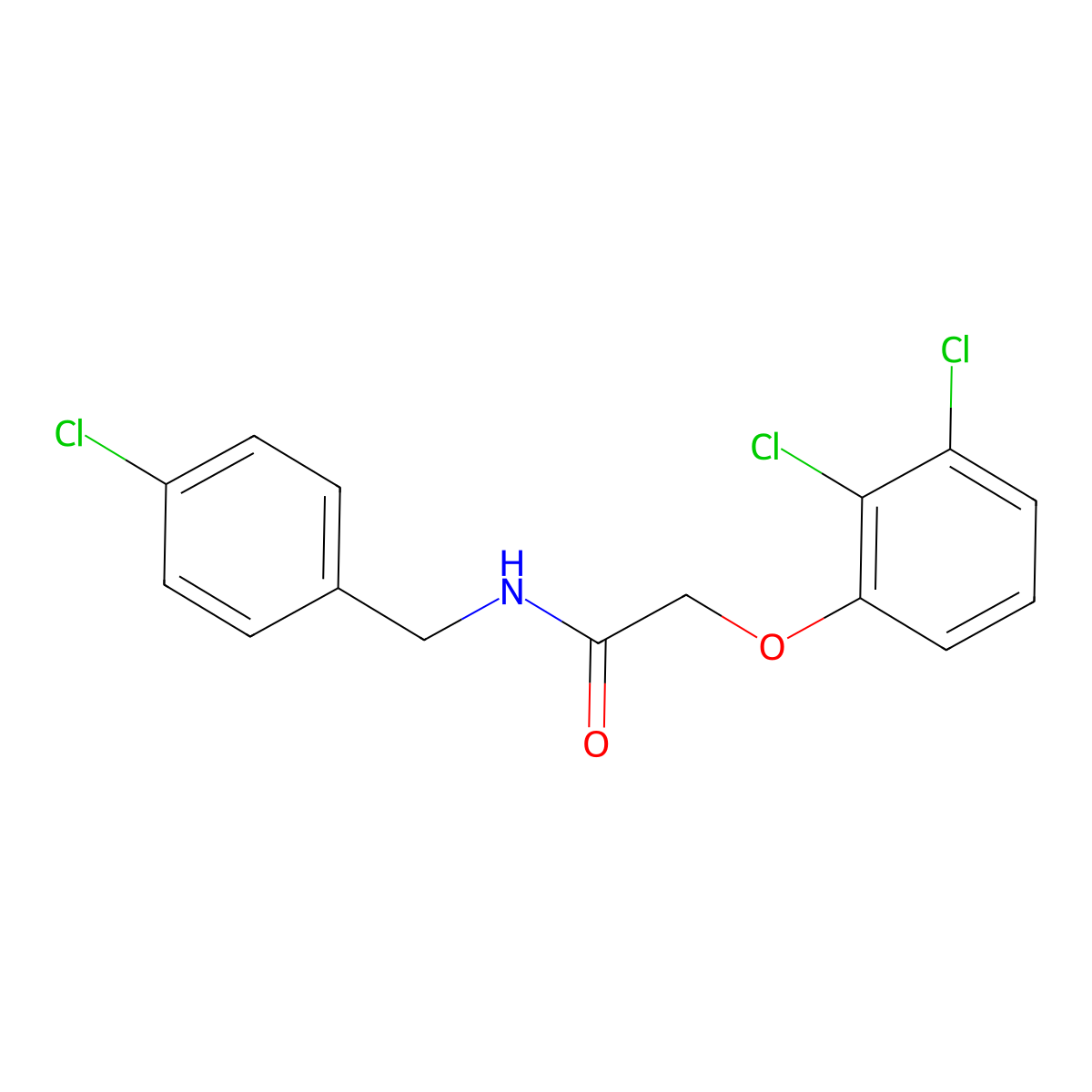 N-[(4-chlorophenyl)methyl]-2-(2,3-dichlorophenoxy)acetamide molecular structure, CAS 24723-30-6