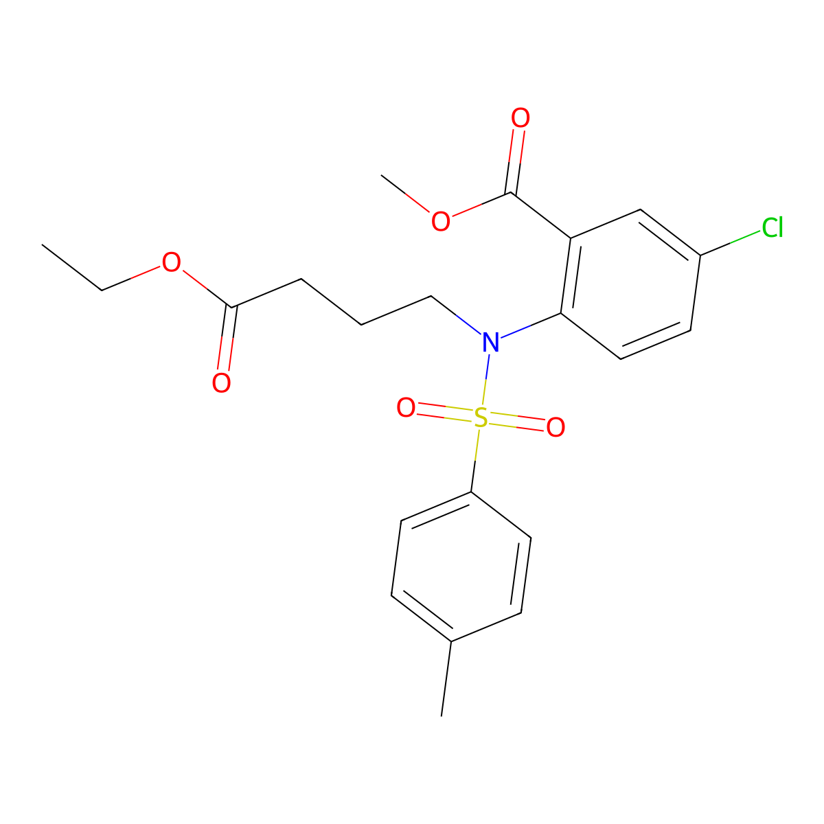 5-Chloro-2-[(4-ethoxy-4-oxobutyl)[(4-methylphenyl)sulfonyl]amino]benzoic acid methyl ester molecular structure, CAS 247237-43-0