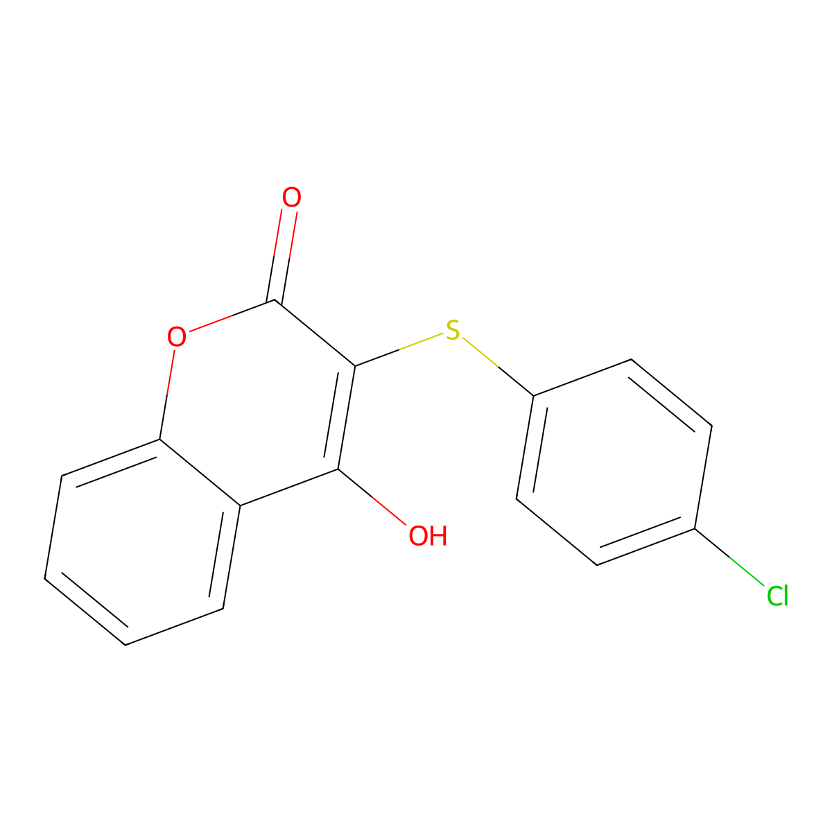 3-[(4-chlorophenyl)sulfanyl]-4-hydroxy-2H-chromen-2-one molecular structure, CAS 247237-62-3