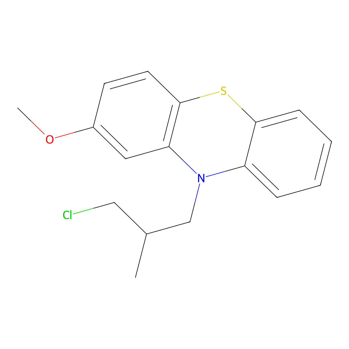 10-(3-Chloro-2-methylpropyl)-2-methoxy-10H-phenothiazine molecular structure, CAS 24724-55-8