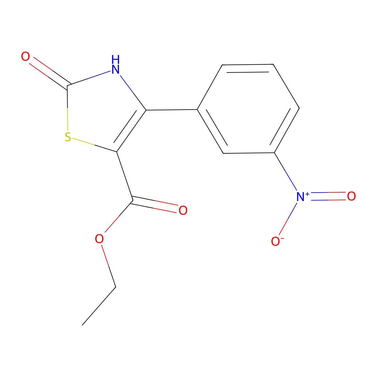 Ethyl 4-(3-nitrophenyl)-2-oxo-2,3-dihydrothiazole-5-carboxylate molecular structure, CAS 247242-54-2