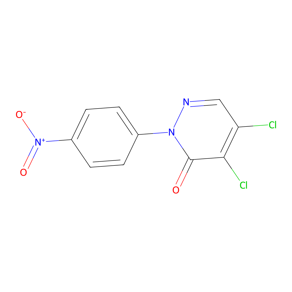 4,5-Dichloro-2-(4-nitrophenyl)-2,3-dihydropyridazin-3-one molecular structure, CAS 24725-60-8