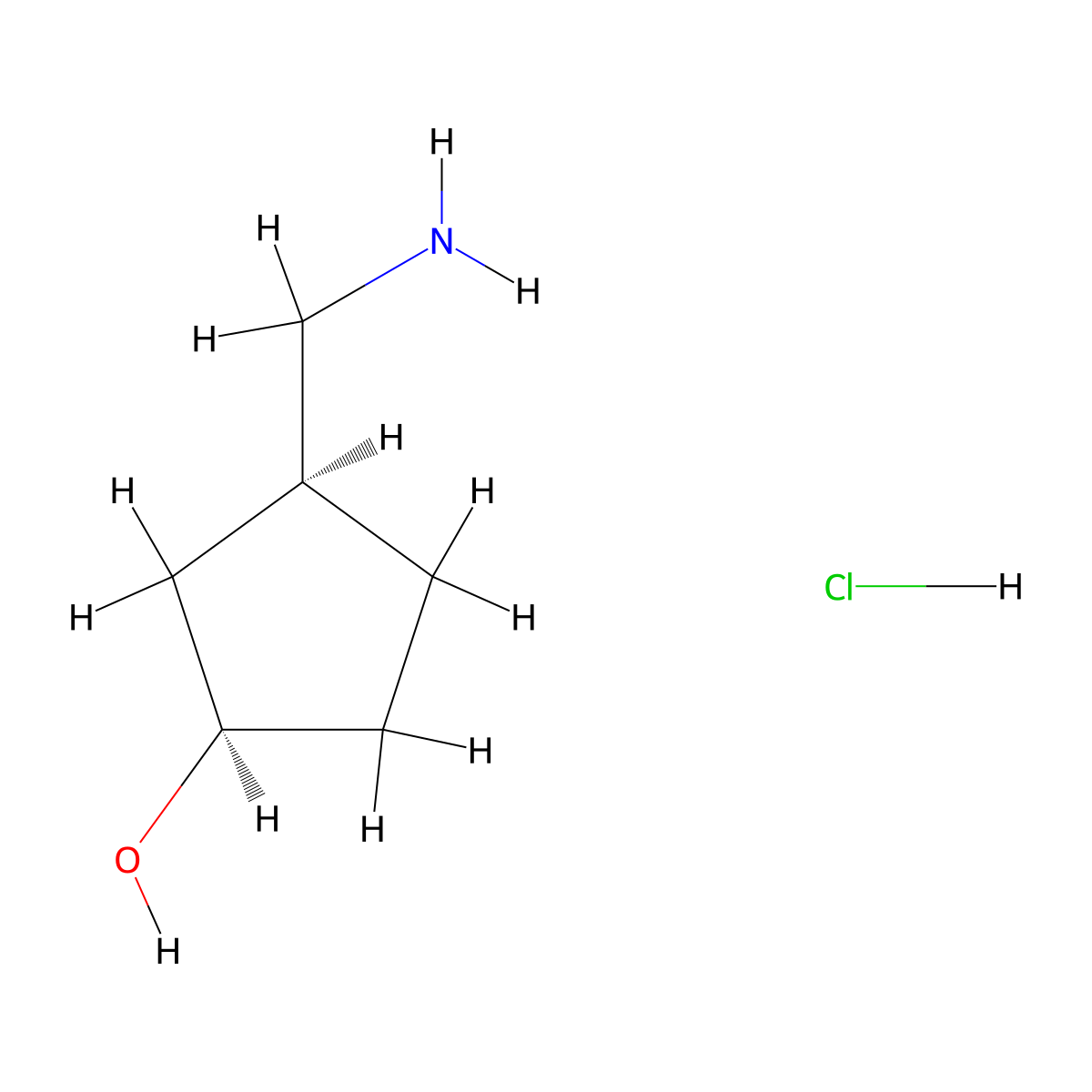 (1R,3S)-3-(aminomethyl)cyclopentanol;hydrochloride molecular structure, CAS 2472560-54-4