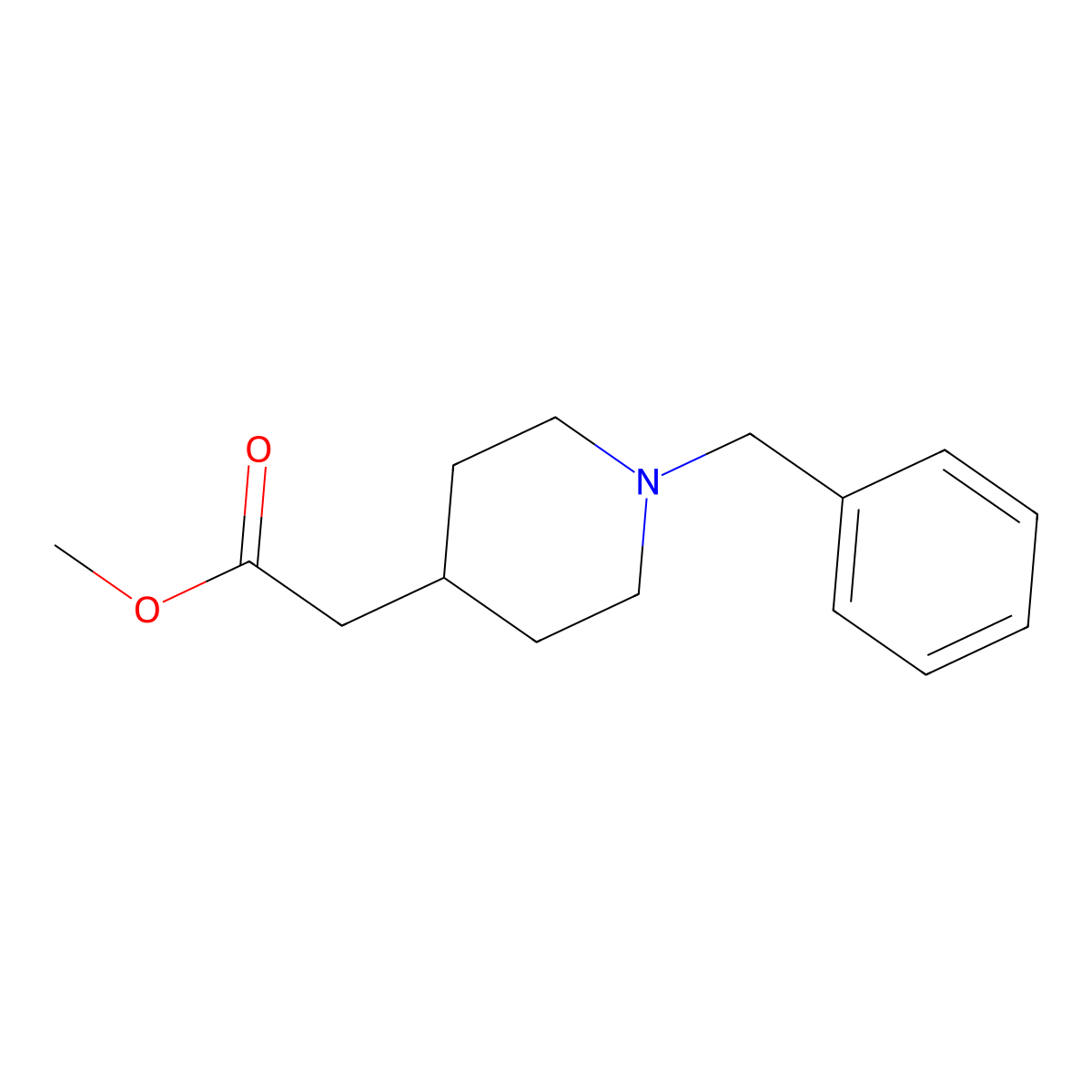 Methyl 2-(1-benzylpiperidin-4-yl)acetate molecular structure, CAS 247259-33-2