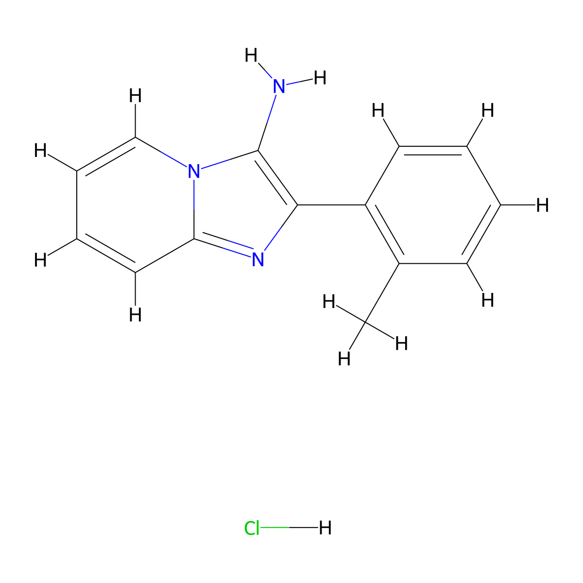 2-(2-Methylphenyl)imidazo[1,2-a]pyridin-3-amine hydrochloride molecular structure, CAS 2472672-02-7