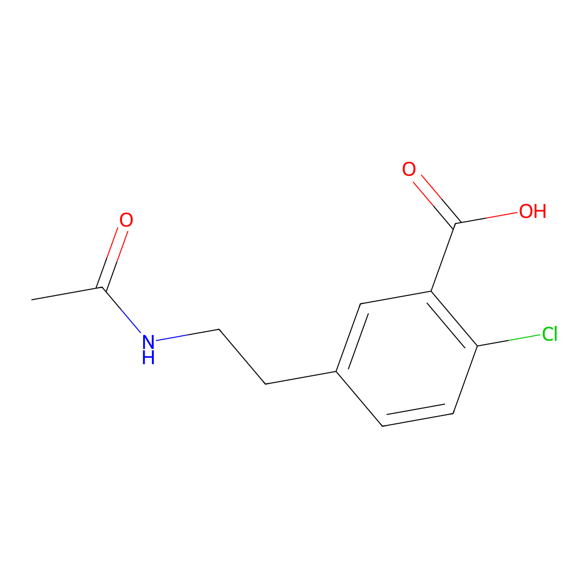 2-Chloro-5-(2-acetamidoethyl)benzoic acid molecular structure, CAS 2472672-04-9
