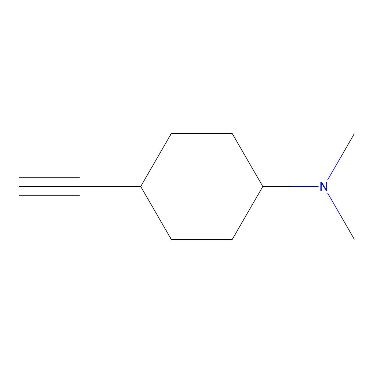 trans-4-Ethynyl-N,N-dimethyl-cyclohexanamine molecular structure, CAS 2472889-99-7