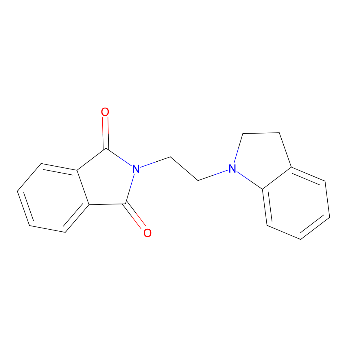 2-[2-(2,3-dihydro-1H-indol-1-yl)ethyl]-1H-isoindole-1,3(2H)-dione molecular structure, CAS 24729-82-6
