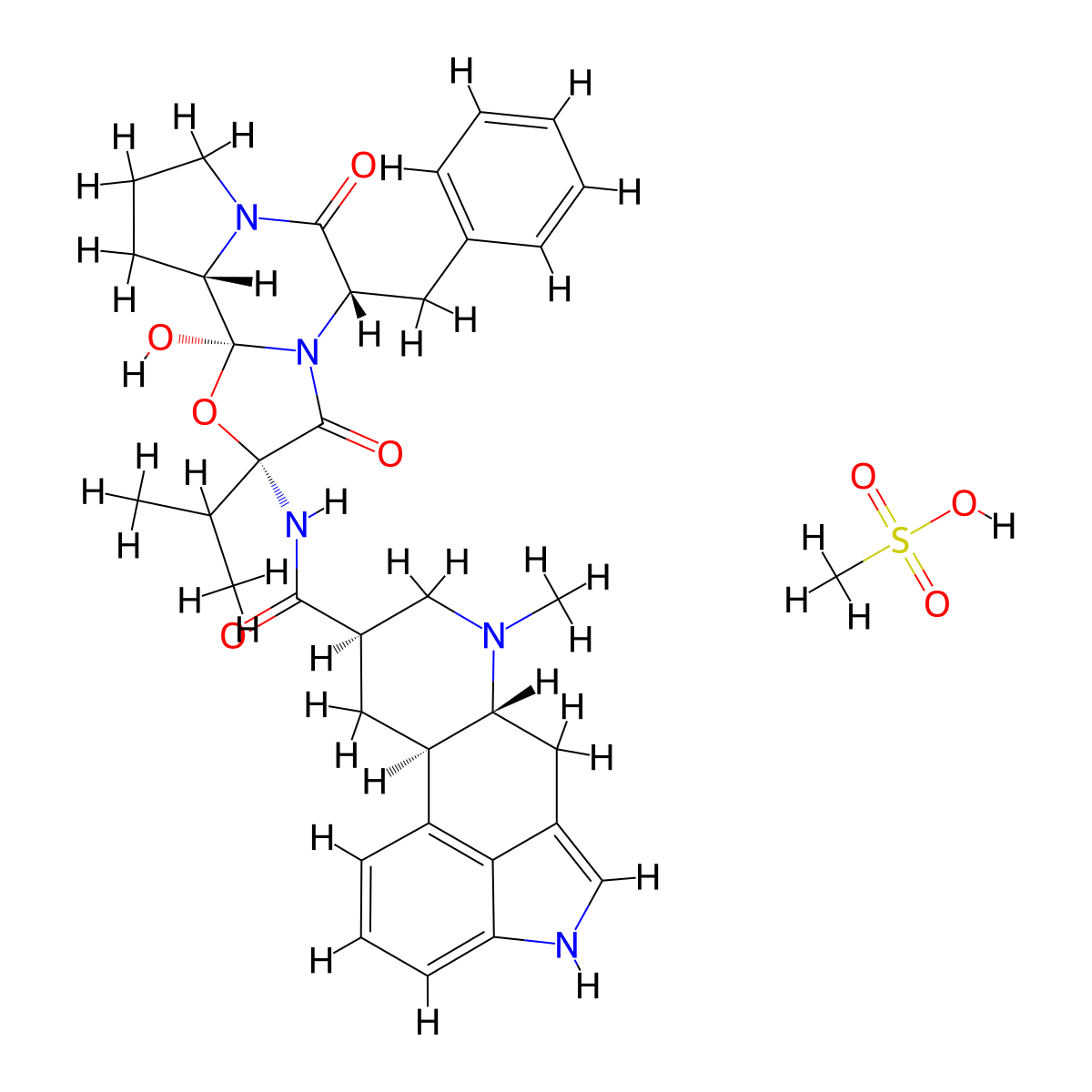 Dihydroergocristine Mesylate molecular structure, CAS 24730-10-7