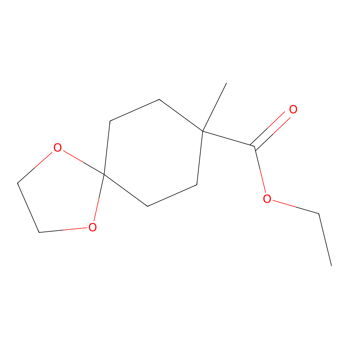 Ethyl 8-methyl-1,4-dioxaspiro[4.5]decane-8-carboxylate molecular structure, CAS 24730-88-9