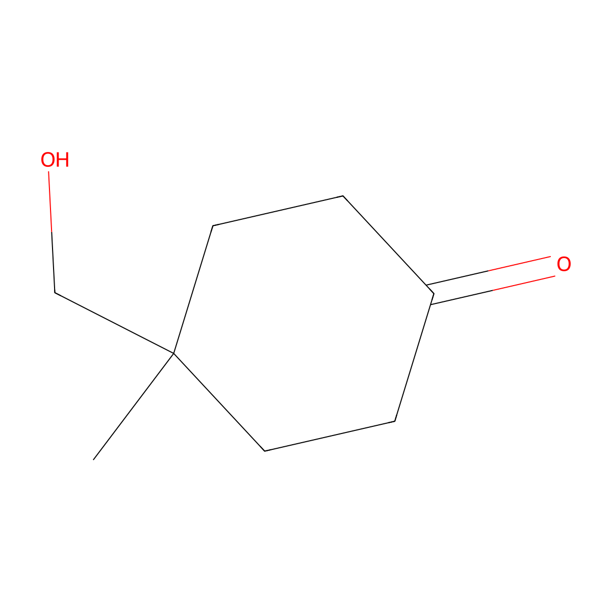 4-(Hydroxymethyl)-4-methylcyclohexanone molecular structure, CAS 24730-90-3