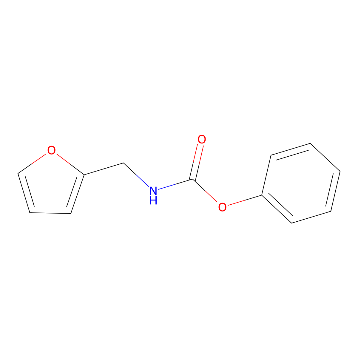 Phenyl (furan-2-ylmethyl)carbamate molecular structure, CAS 24734-05-2