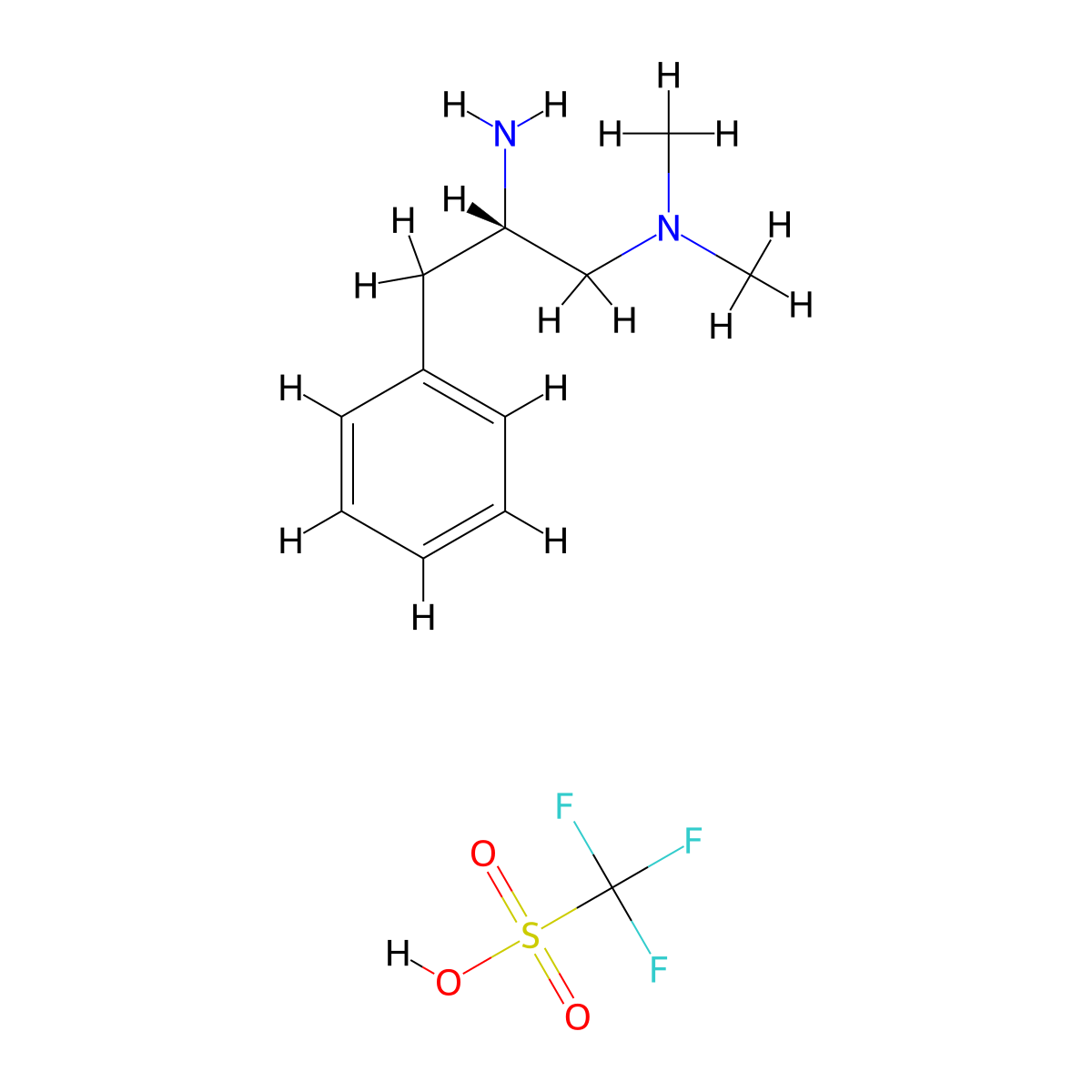 (S)-N1,N1-Dimethyl-3-phenylpropane-1,2-diamine Trifluoromethanesulfonate molecular structure, CAS 2473444-69-6