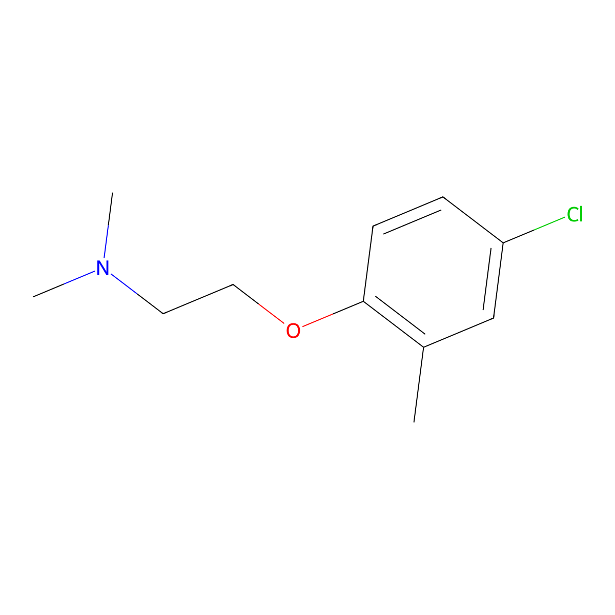 2-(4-chloro-2-methylphenoxy)-N,N-dimethylethanamine molecular structure, CAS 2474-08-0