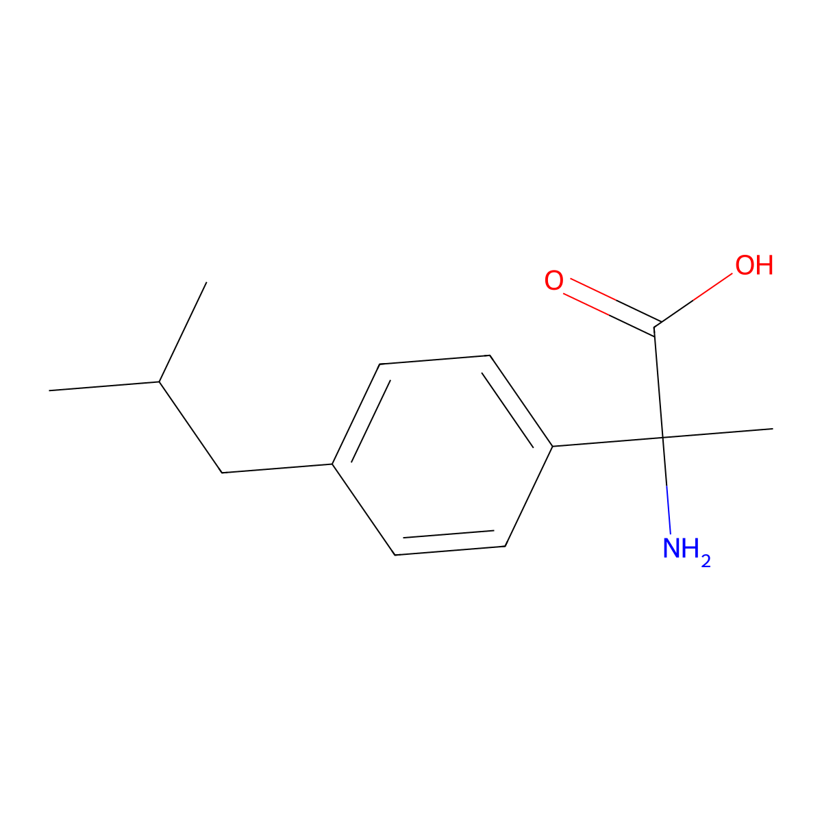2-Amino-2-[4-(2-methylpropyl)phenyl]propanoic acid molecular structure, CAS 24740-12-3