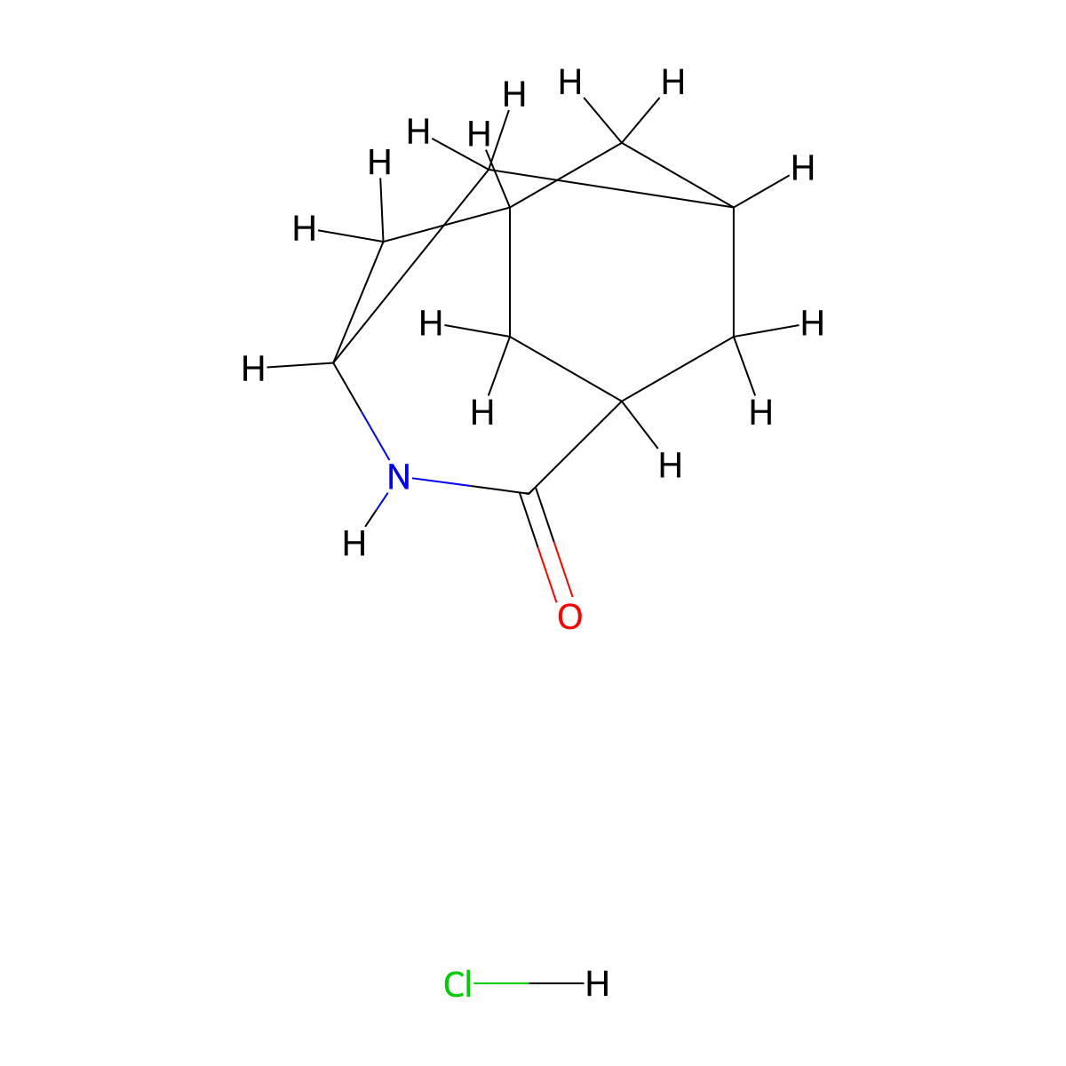 4-Azatricyclo[4.3.1.1~3,8~]undecan-5-one hydrochloride molecular structure, CAS 24740-32-7