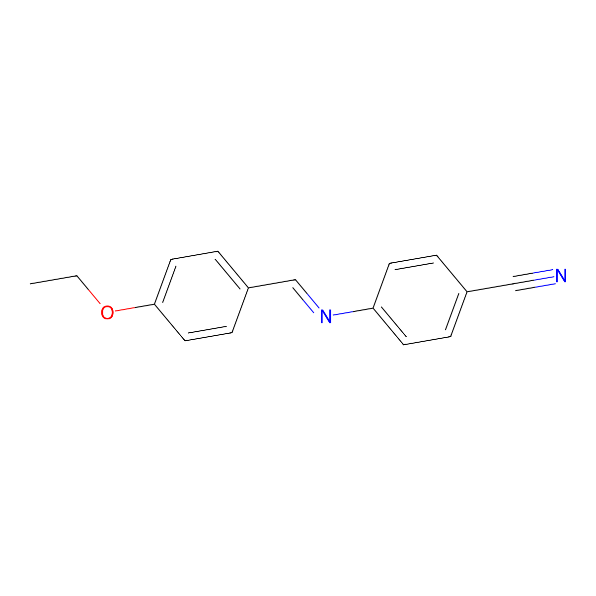 4-((4-Ethoxybenzylidene)amino)benzonitrile molecular structure, CAS 24742-30-1