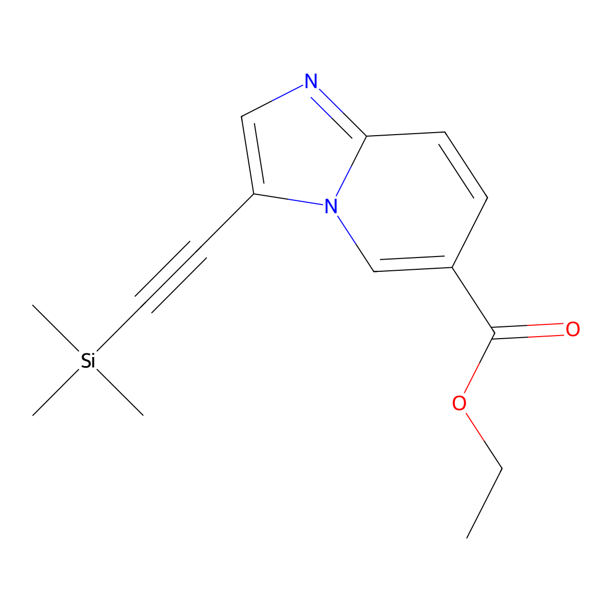 Ethyl 3-((trimethylsilyl)ethynyl)imidazo[1,2-a]pyridine-6-carboxylate molecular structure, CAS 2474297-91-9