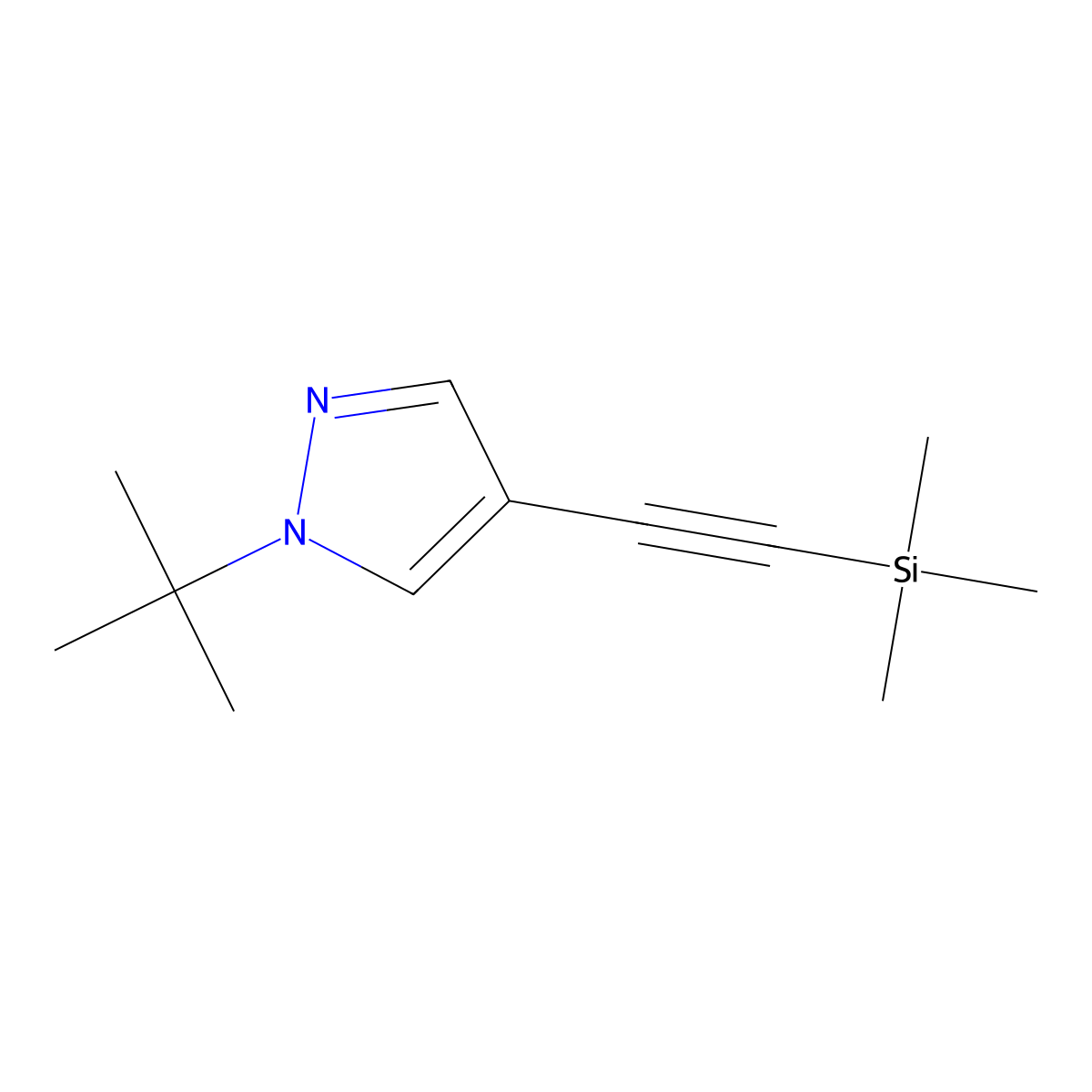 1-(tert-butyl)-4-((trimethylsilyl)ethynyl)-1H-pyrazole molecular structure, CAS 2474364-27-5