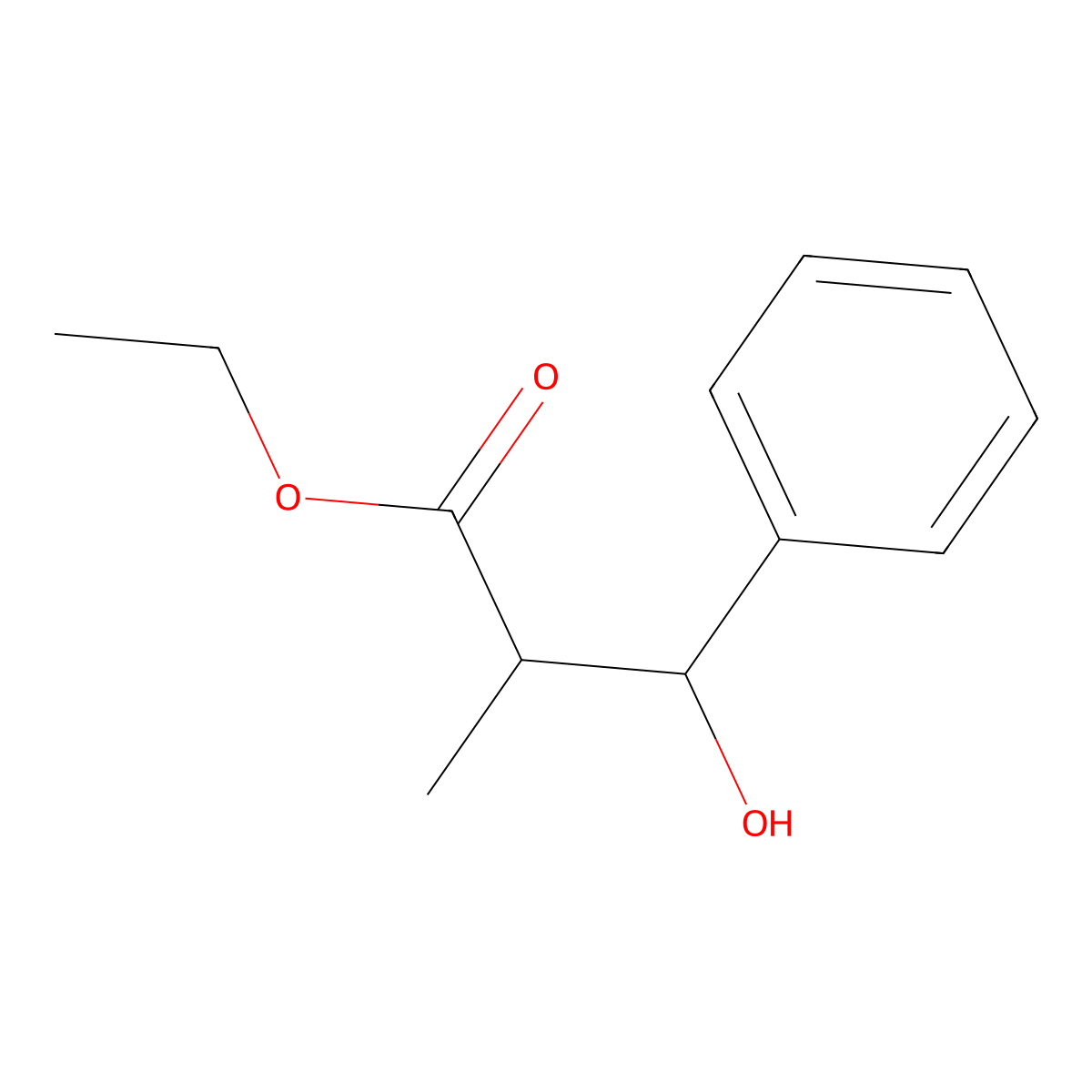 Ethyl 3-hydroxy-2-methyl-3-phenylpropanoate molecular structure, CAS 24744-96-5