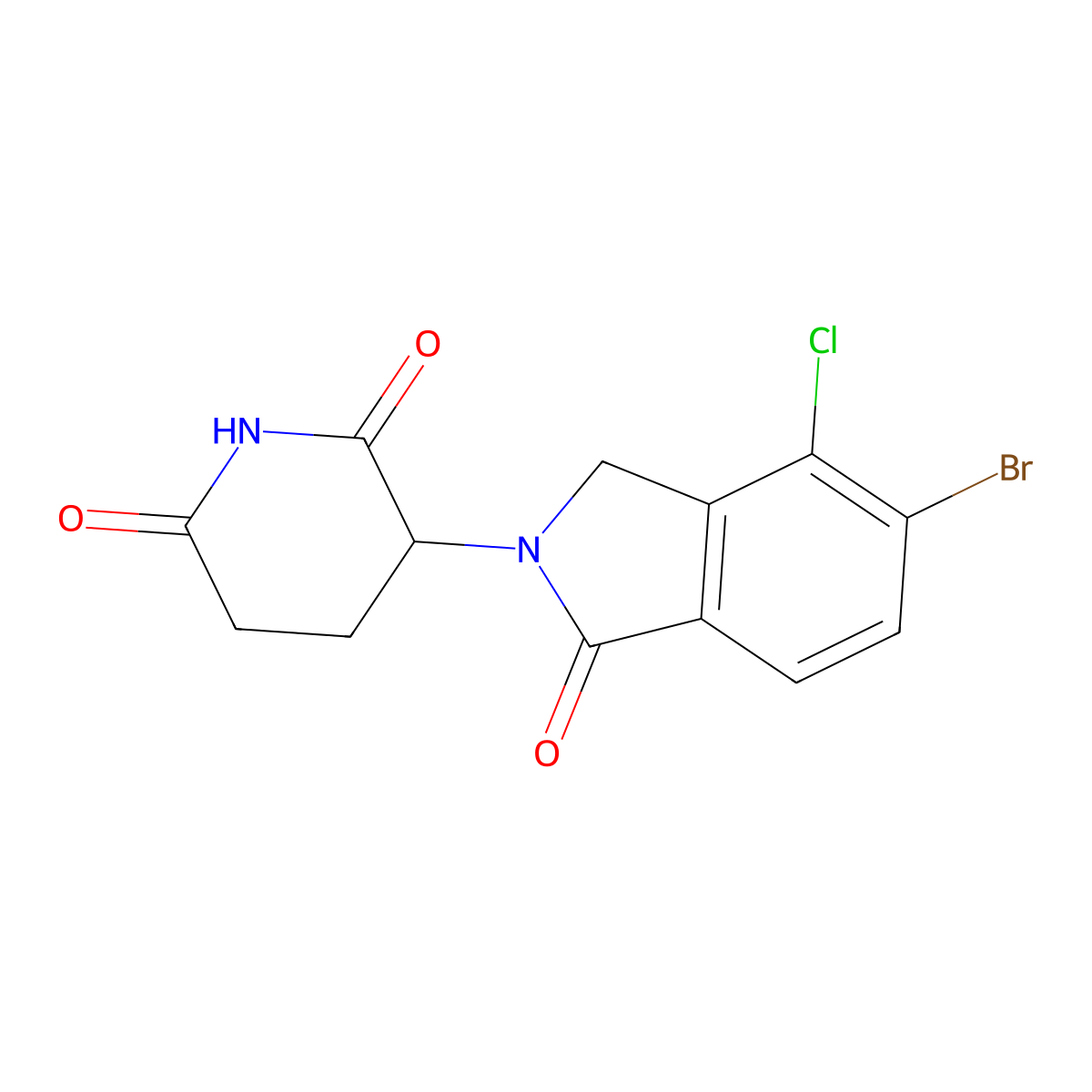 3-(5-Bromo-4-chloro-1-oxoisoindolin-2-yl)piperidine-2,6-dione molecular structure, CAS 2474671-24-2