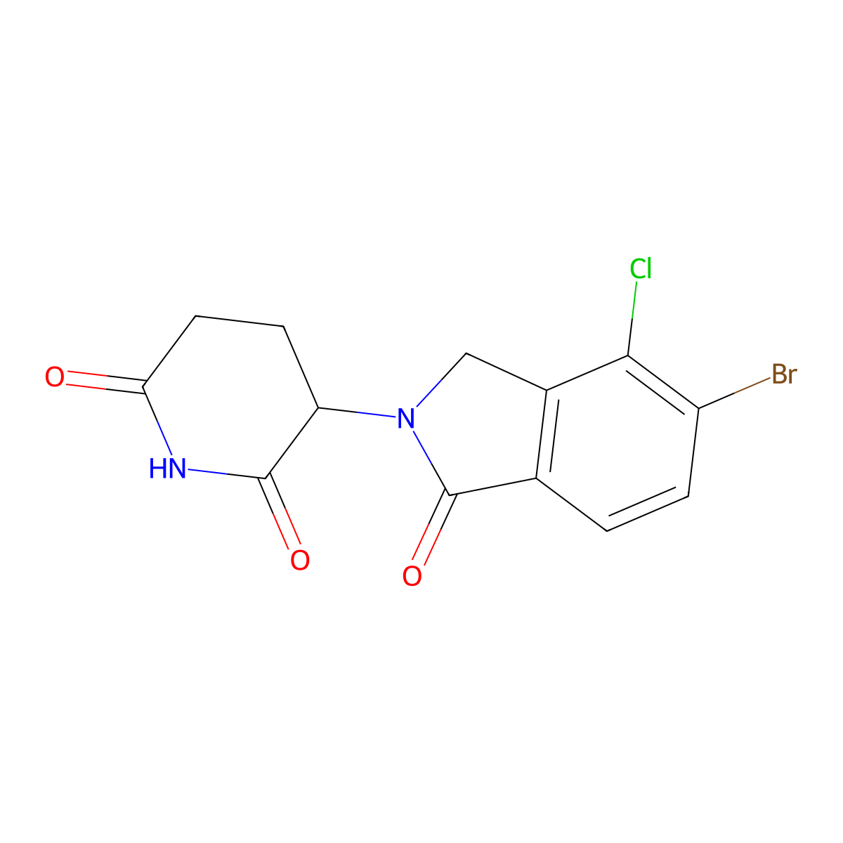 3-(5-Bromo-4-chloro-1-oxoisoindolin-2-yl)piperidine-2,6-dione molecular structure, CAS 2474671-24-2