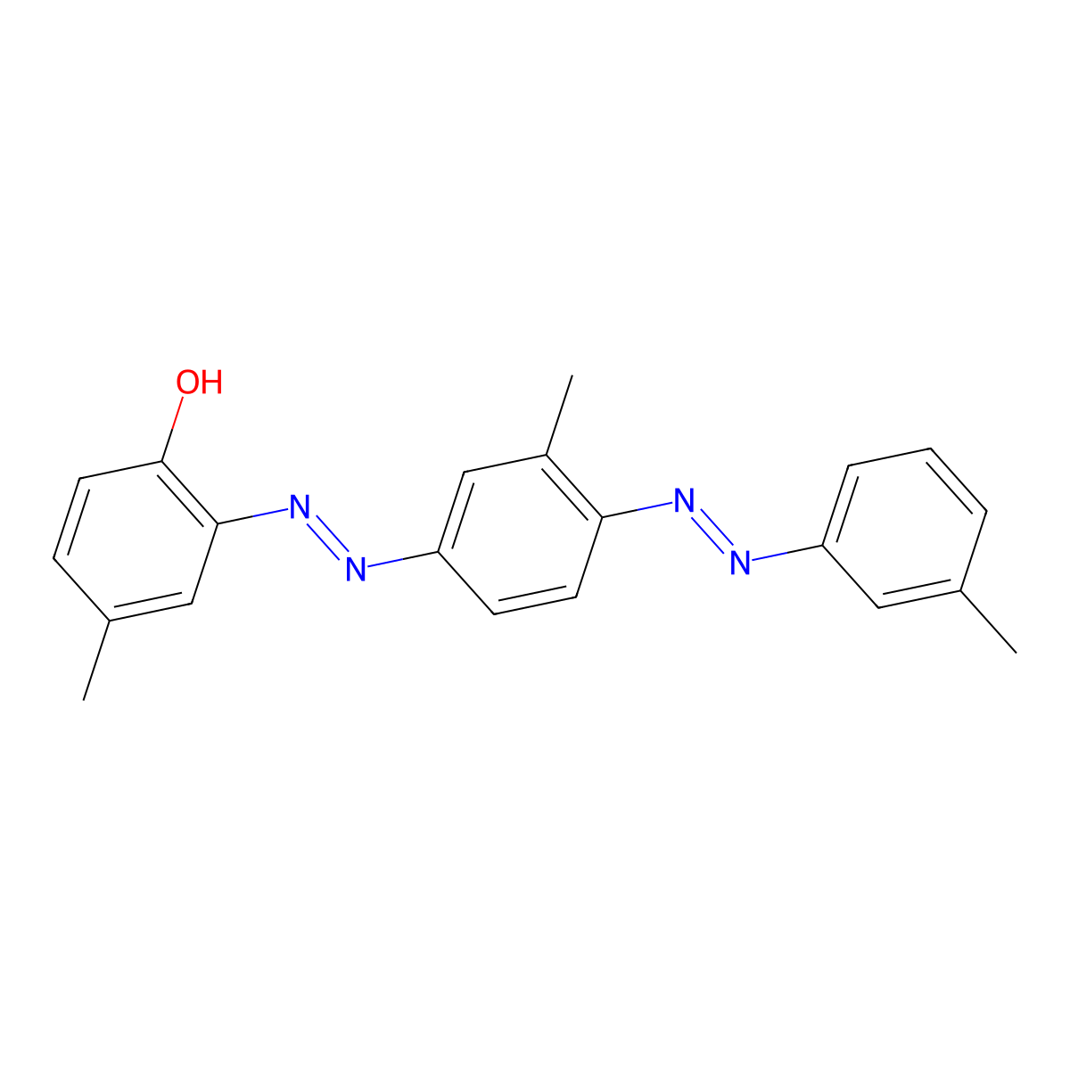 Phenol, 4-methyl-2-[2-[3-methyl-4-[2-(3-methylphenyl)diazenyl]phenyl]diazenyl]- molecular structure, CAS 2475-42-5