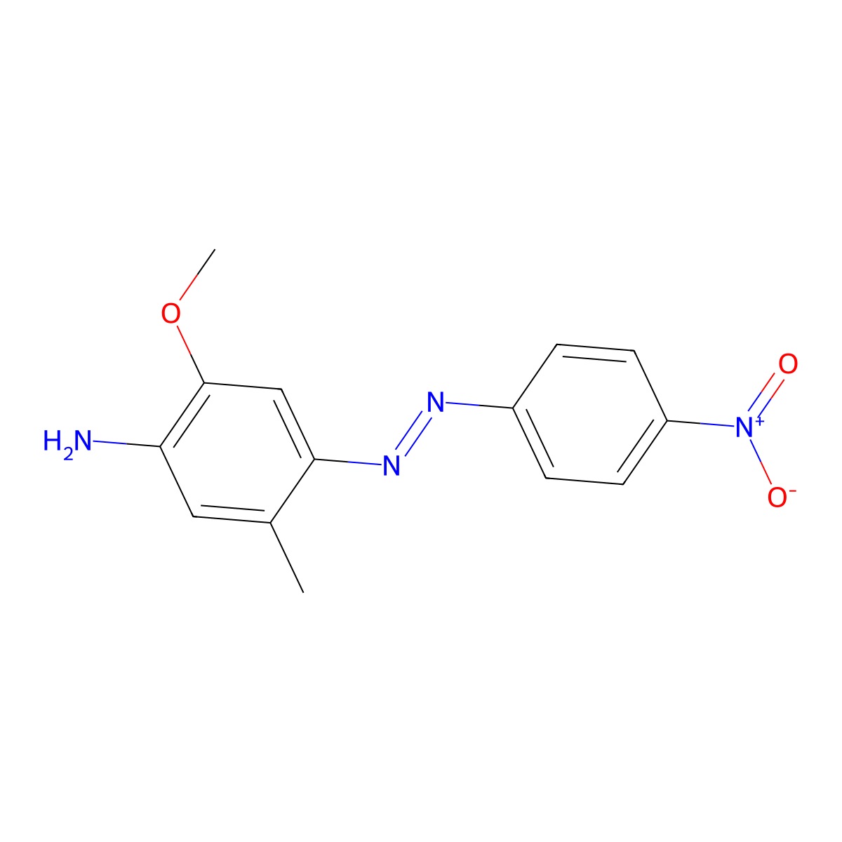 2-Methoxy-5-methyl-4-[2-(4-nitrophenyl)diazenyl]benzenamine molecular structure, CAS 2475-43-6