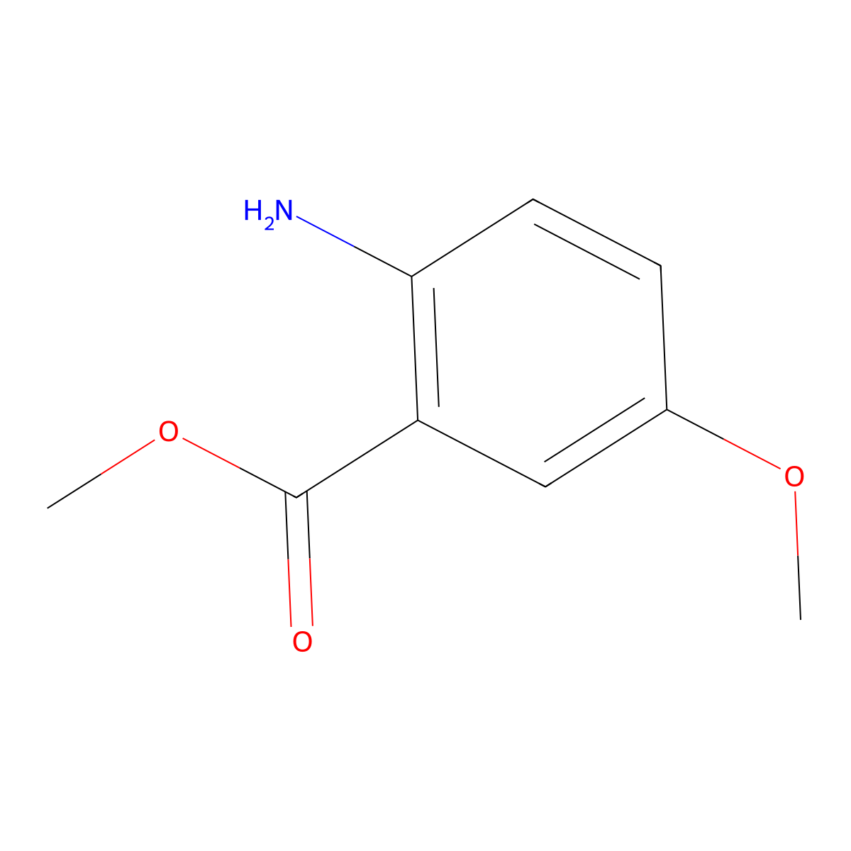 Methyl 2-amino-5-methoxybenzoate molecular structure, CAS 2475-80-1