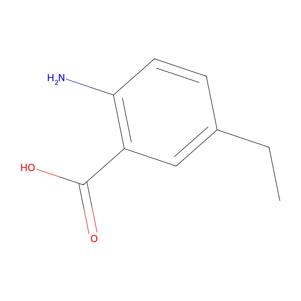2-Amino-5-ethylbenzoic acid molecular structure, CAS 2475-82-3