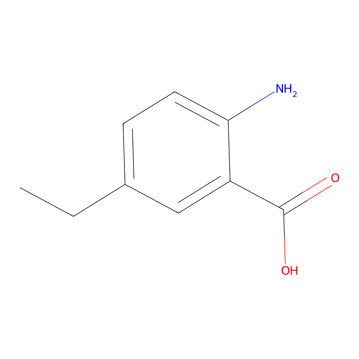 2-Amino-5-ethylbenzoic acid molecular structure, CAS 2475-82-3