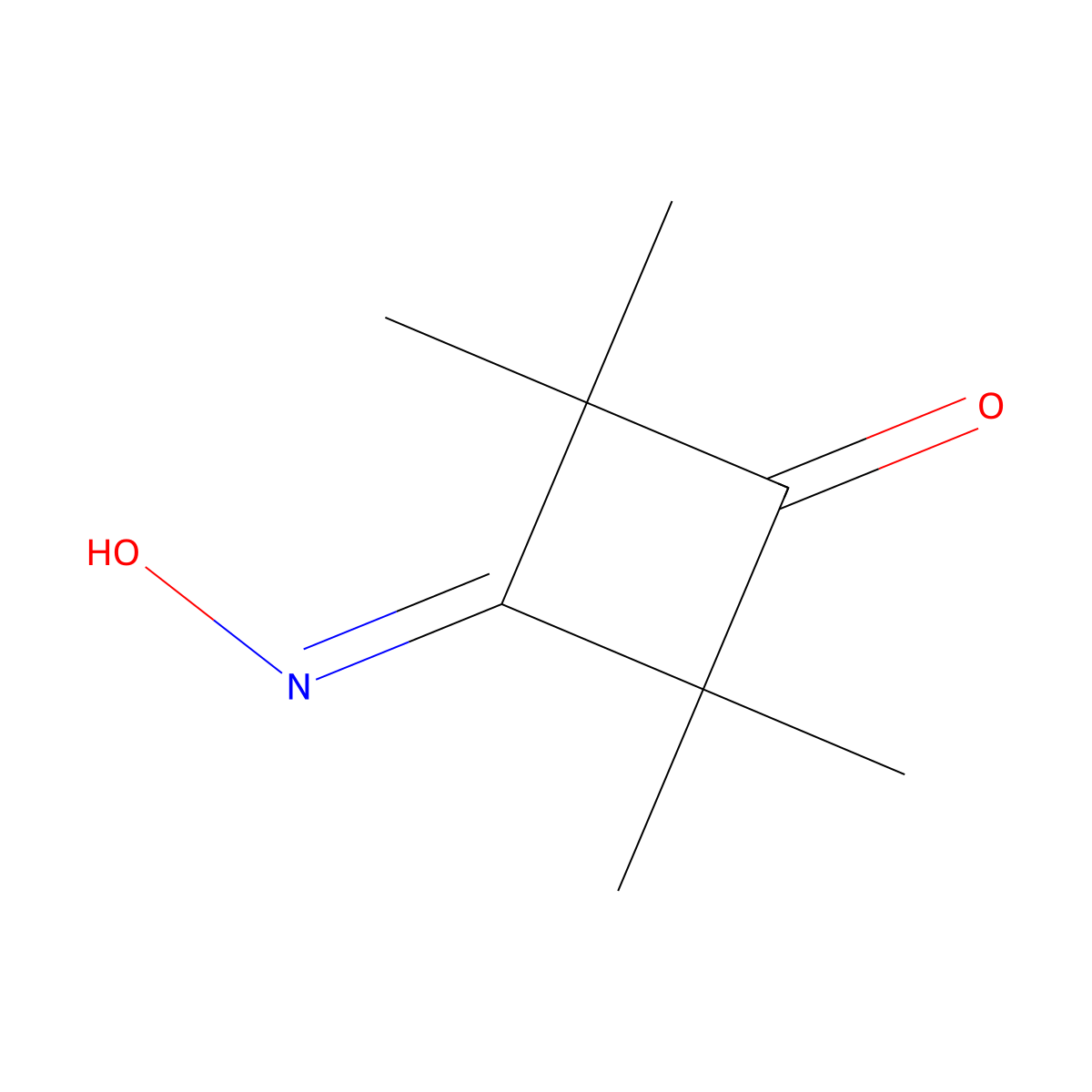 3-(Hydroxyimino)-2,2,4,4-tetramethylcyclobutanone molecular structure, CAS 2475-90-3