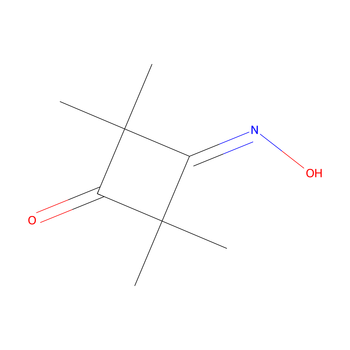 3-(Hydroxyimino)-2,2,4,4-tetramethylcyclobutanone molecular structure, CAS 2475-90-3