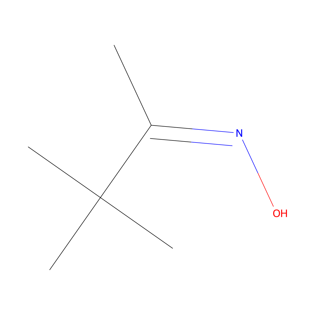Pinacolone oxime molecular structure, CAS 2475-93-6