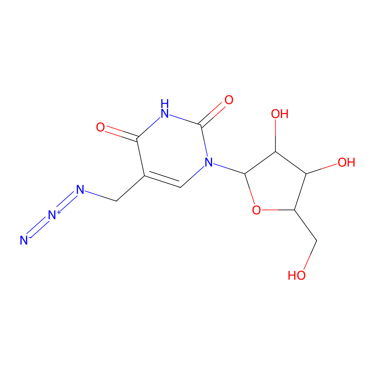 5-(Azidomethyl)uridine molecular structure, CAS 24751-67-5