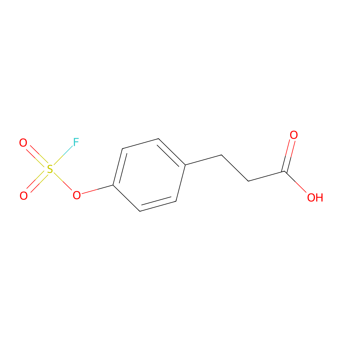 3-{4-[(Fluorosulfonyl)oxy]phenyl}propanoic acid molecular structure, CAS 2475190-94-2