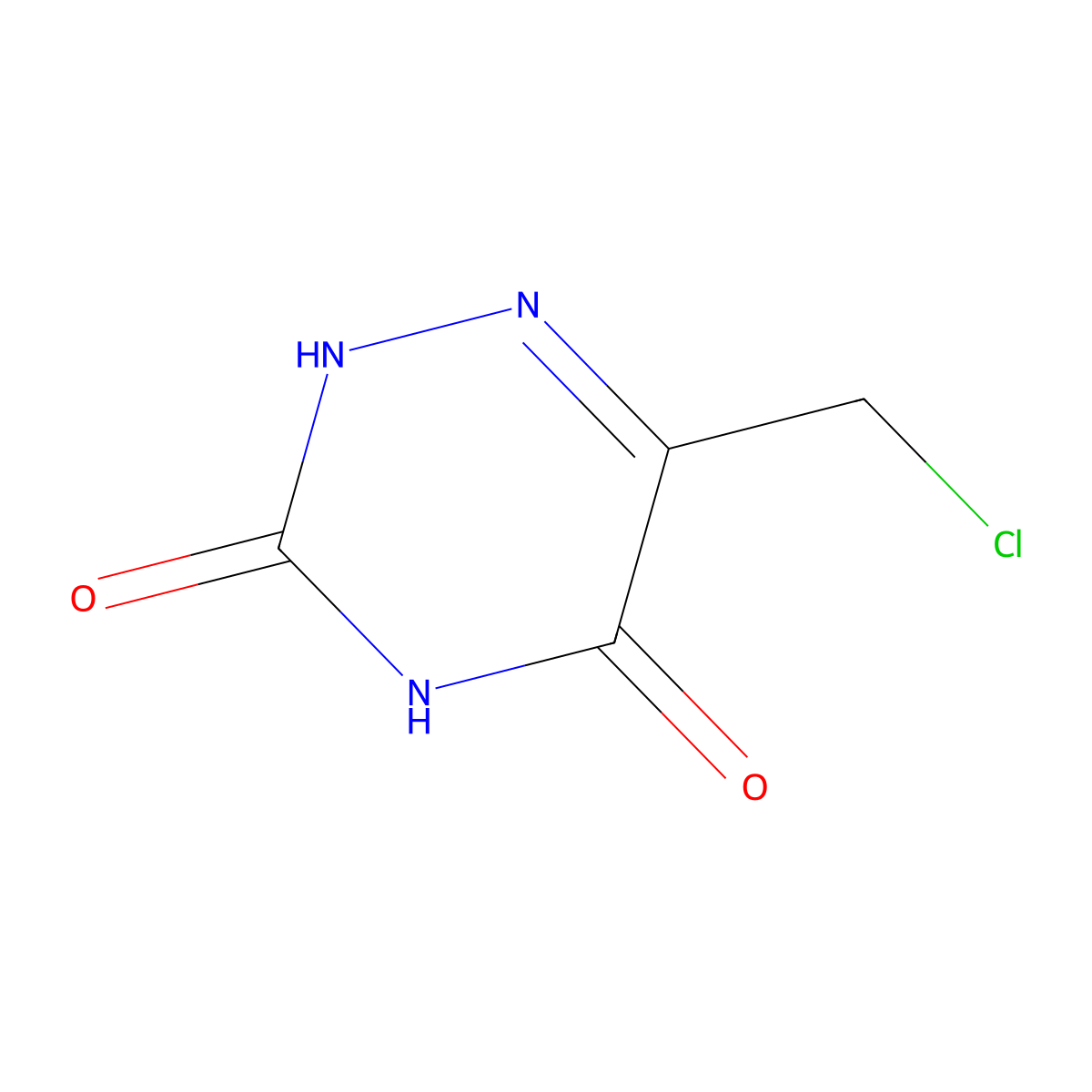 6-(Chloromethyl)-2,3,4,5-tetrahydro-1,2,4-triazine-3,5-dione molecular structure, CAS 24753-63-7