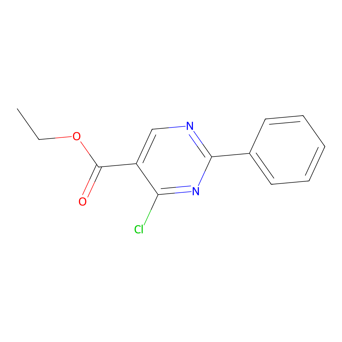 Ethyl 4-chloro-2-phenylpyrimidine-5-carboxylate molecular structure, CAS 24755-82-6